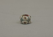 Eye Bead, Glass with blue, brown and white decoration, China