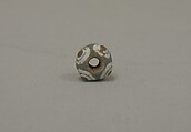 Eye Bead, Glass with blue, brown and white decoration, China