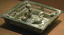 Square Duck Pond, Earthenware with green lead glaze, China
