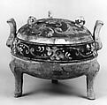 Tripod Cauldron (Ding), Earthenware with pigment, China