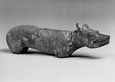 Dog, Earthenware with traces of pigment, China