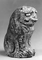 Tomb Figure of Seated Lion, Grey earthenware pottery with pigment, China