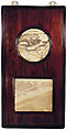 Wall panel with stone paintings, Hardwood with veined marble and brass fittings, China
