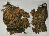 Embroidery with Tiger-Dragon, Silk, metallic threads, China