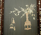 Embroidered Panel (from set of four), Silk, metallic thread, China