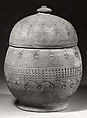 Covered Urn, Stoneware with stamped and incised decoration, Korea