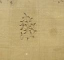 Painted textile with scattered floral scrolls, Silk, ink and pigments, China