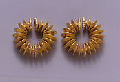 Pair of Ear Clips Composed of Fused Discs, Gold, Indonesia (Java)