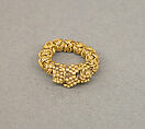 Ear Clip with Granulate and Knotted Wire Design, Gold, Indonesia (Java)