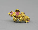Ear Clip with Opaline Stones, Gold with opaline stones, Indonesia (Java)