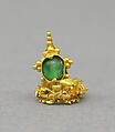 Ear Clip with Green Translucent Stone, Gold with green translucent stone, Indonesia