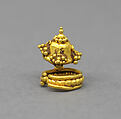 Pair of Ear Clips with Granulate Design, Gold, Indonesia (Java)