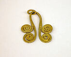 Pendant Composed of Two Sets of Volutes, Gold, Indonesia (Java)
