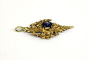 Pendant with Inlaid Stones Surrounded by Foliate Motif, Gold with inlaid stones, Indonesia