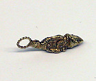 Pair of Small Pendants in Piscine Shape, Gold, Indonesia (Java)
