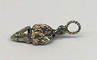 Pair of Small Pendants in Piscine Shape, Gold, Indonesia (Java)