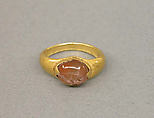 Ring with Inset of Opal Colored Stone, Gold with stone, Indonesia (Java)
