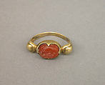 Ring with Oval-Shaped Red Stone, Gold with red stone, Indonesia (Java)