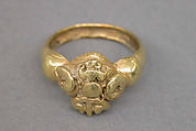 Ring with Stylized Ram's Head on Bezel, Gold, Indonesia (Java)