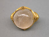 Ring with Circular Clear Stone, Gold with clear stone, Indonesia (Java)
