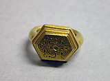 Ring with Circular Bezel and "Sri" Inscription, Gold, Indonesia (Java)
