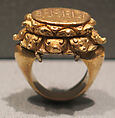 Stirrup-Shaped Ring with Oval Bezel with Nagari Script, Gold, Indonesia (Java)