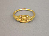 Ring with Square Bezel, Gold, Indonesia (Java)