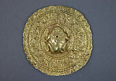 Disk or Subang Cover with Frog Surrounded by Foliate, Gold, Indonesia (Java)