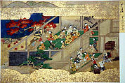 Activities of Twelve Months of the Year (Tsukinami-e), Album of twelve paintings; ink, color, and gold on paper, Japan