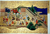 Activities of Twelve Months of the Year (Tsukinami-e), Album of twelve paintings; ink, color, and gold on paper, Japan