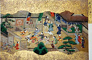 Activities of Twelve Months of the Year (Tsukinami-e), Album of twelve paintings; ink, color, and gold on paper, Japan
