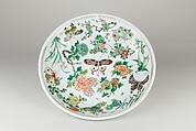 Dish, Porcelain painted with colored enamels over transparent glaze, China