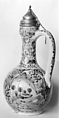 Jug, Porcelain decorated with blue under the glaze; silver mount and lid of Eastern make; (Arita ware), Japan