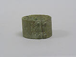 Open Wide Bracelet with Striations, Bronze, Thailand