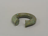 One from a Pair of Solid Open Bangles with Shaved Ends, Bronze, Thailand