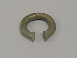 One from a Pair of Solid Open Bangles with Shaved Ends, Bronze, Thailand
