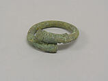 Overlapping Solid Bangle with Applied End Decoration, Bronze, Thailand