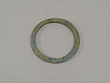 One from a Pair of Solid Undecorated Bangles with Flat Surface, Bronze, Thailand