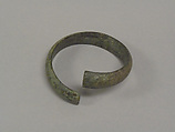 One from a Pair of Undecorated Torqued Anklets, Bronze, Thailand