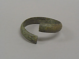 One from a Pair of Undecorated Torqued Anklets, Bronze, Thailand