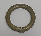 Hollow Anklet with Pellets and Decorated Ends, Bronze, Thailand