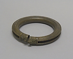 Hollow Anklet with Pellets and Decorated Ends, Bronze, Thailand