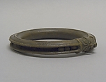 Hollow Anklet with Pellets and Decorated Ends, Bronze, Thailand