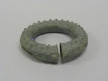 Hollow Anklet with Designs of Bosses and Chevrons, Bronze, Thailand
