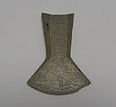 Hafted Fan-Shaped Ax with Design of Lattice and Circles, Bronze, Indonesia