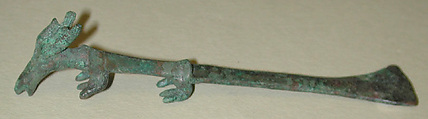 Lime Spatula with Animal Head, Bronze, Indonesia