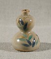 Set of Ten Gourd-Shaped Vessels with Reed Design, Stoneware with overglaze enamels and gold (Kyoto ware), Japan
