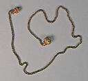 Looped-Chain with Cube and Lotus Ends, Gold, Indonesia (Central Java)