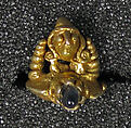 Earring, End Projections and Gem, Gold, Indonesia (Central Java)