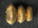 Earring, Three Hatched Loops, Gold, Indonesia (Central Java)